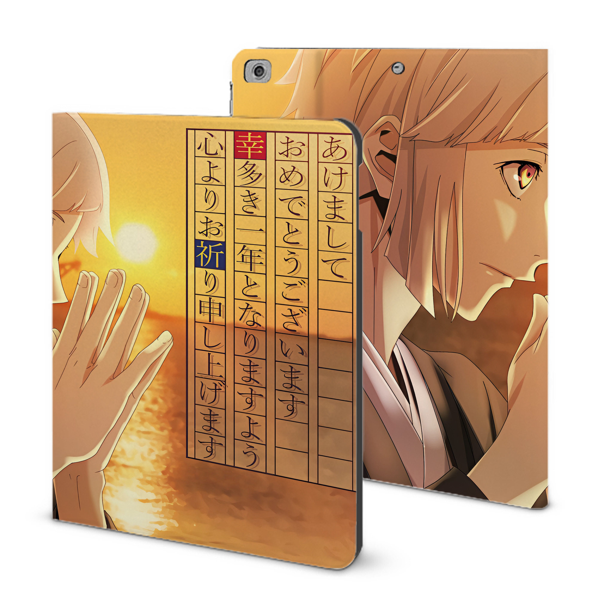 （画像用） 文豪ストレイドッグス Bungo Stray Dogs IPad ケース ブック型 PUレザー TPU 耐衝撃 軽量 薄型 ペン収納なし 全面保護 IPad 各モデル対応